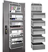Andahoom Over the Door Organizer with 10 Side Mesh Pockets,6 Shelf | 4 Shelf Capacity Hanging Beh...