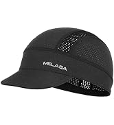 MELASA Cycling Cap, Cooling Skull Cap Helmet Liner with Sun Visor, Sun Protection Running Bike Ca...