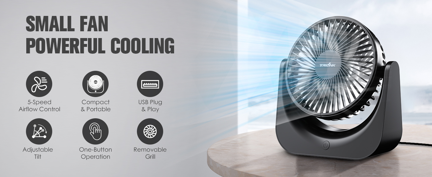TRILINK USB Desk Fan