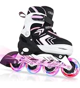 Nattork Inline Skates for Girls and Boys with Full Light up Wheels, Adjustable Beginner Roller Sk...
