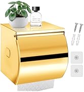FARVIGOR Toilet Paper Holder Wall Mount, Self Adhesive Toilet Paper Holder with Shelf, Waterproof...
