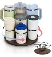 KONE Rotating Water Bottle Holder for Stanley Cup 20/30/40oz, 7-Slots Water Bottle Organizer for ...