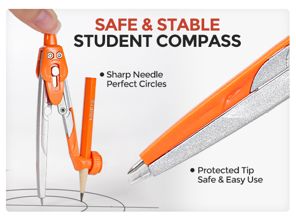 Nicpro 17 PCS Compass Geometry Set for Students