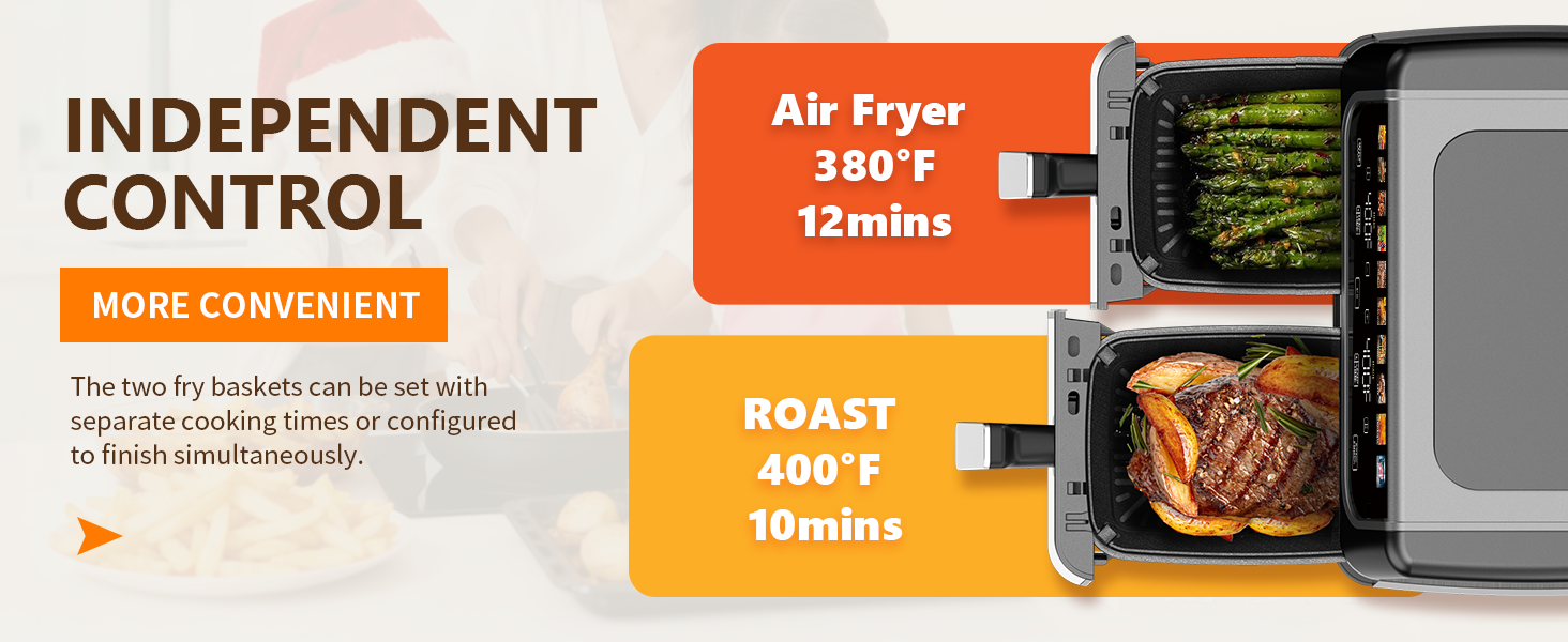 OLIXIS Dual Basket Air Fryer