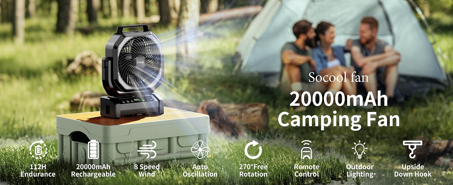 camping fan 20000mAh
