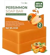 Healov Persimmon Soap Bar for Body Odor Control – Purifying Deodorizing Face & Body Wash for Elim...