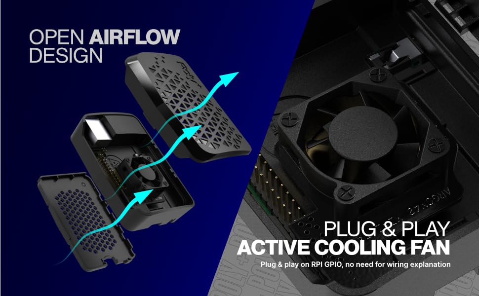 Open Airflow Design | Plug & Play Active Cooling Fan