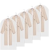 KLEVERISE 5 Pack Garment Bags - Evening Dress Windcoat Overcoat Garment Cover Protector Bags - Du...