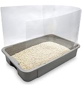 3Pcs Cat Litter Box Pee Shields,Transparent Easy Clean Litter Box Splash Guard for Open Top Litte...