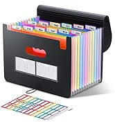 ThinkTex Accordion File Organizer, 12 - Pocket Expanding File Folders for Paper Receipts, Bills&T...