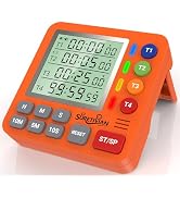 Digital Kitchen Timer for Cooking - 4 Channel Count Up Countdown Timer with Loud Alarm and Silent...