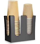 MYITYARD Coffee Cup Dispenser, 2 Compartment Cup and Lid Organizer fits 5 to 16 oz Disposable Pap...