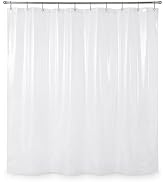 Epica Shower Curtain, Strongest Heavy-Duty Clear Vinyl 72"x72" Shower Curtain Liner, Waterproof P...