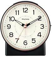 Wuyiway 4" Battery Operated Retro Analog Alarm Clock,Vintage Decor for Bedroom, Nightstand, Bedsi...