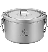 Valtcan 2000ml Titanium Rice Cooker Pot Home and Camping Backpacking Bento Lunch Box with locking...