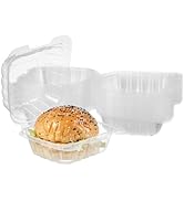 Jaluxing 100 Count Clear Plastic Hinged Food Take Out To-Go Clamshell Containers, 6" W Disposable...