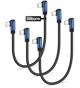 COOLSELL Short USB C to USB C Cable Right Angle 6 inch 3 Pack, Silicone 60W Fast Charging Cord Ty...