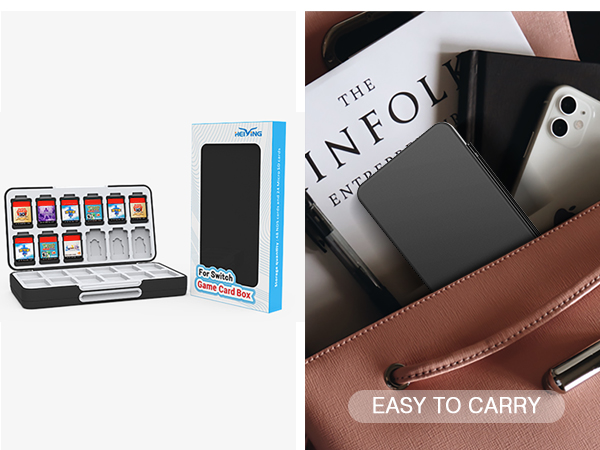 Switch game card case feature
