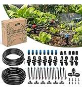 Spalolen Drip Irrigation System Push-to-Connect Garden Watering System Kit for Raised Beds, Expan...