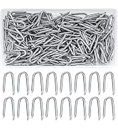 wugongshan 250 Pcs Steel Wire Fencing Staples, Wire Staples, Galvanized Steel Fence Staple Nails,...