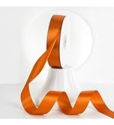 MEEDEE Orange 1 Inch Ribbon Orange Satin Ribbon Lux Double Faced Satin Ribbons by 50 Yards Polyes...