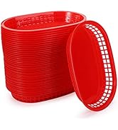 Cedilis 40 Pack Fast Food Baskets, Plastic Food Serving Trays, Food Service Restaurant Baskets, R...