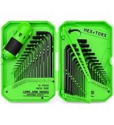 41-Piece Hex Key Allen Wrench Set, Allen Key with Ergonomic Torque Handle, SAE(0.028"-3/8"), Metr...