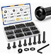 Kernmax 1000PCS M3 Screws Assortment,M3x6/8/10/12/16/20/25/30mm Hex Socket Button Head Screws Nut...