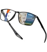 Myfeasy Photochromic Progressive Multifocal Tr90 Reading Glasses for Women Blue Light Blocking Cl...
