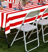 misaya 6 Packs Striped Disposable Table Cloth, 54 x 108 Inch Waterproof Rectangle Tablecloth, Lea...