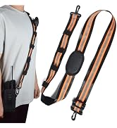 HYSHIKRA Safety Reflective Adjustable Radio Bag Shoulder Strap with Mic Cable Clip Stripes for Tw...