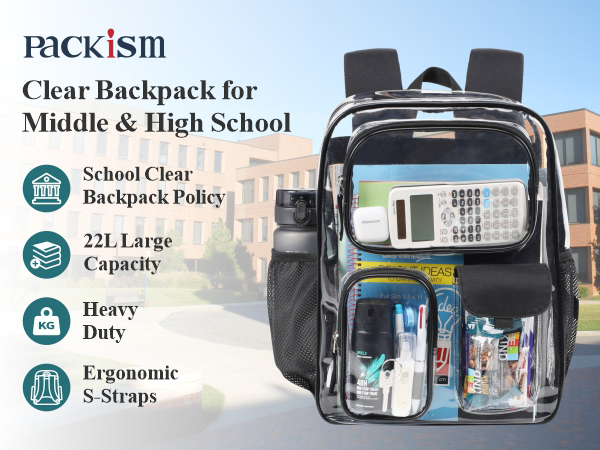 clear backpack for school