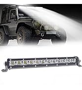 YOMTOVM 15 Inch Led Light Bar, 12LED Single Ultra-Slim Row Flood & Spot Beam Off Road Driving Bum...