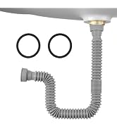 Rackickyer Sink Drain Pipe Kit, 1 Pack Flexible Drain Pipe P Trap, 12.79