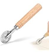 SHANGSKY Pastry Cutter Wheel, Ravioli Cutter Wheel with Long Wooden Handle, Pasta Cutter Dumpling...