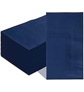 SietDESEO 50 Pieces 3-ply Navy Blue Napkins Disposable 13 x 15.7 Inches Guest Bathroom Napkins Di...