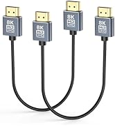 Ultra Thin 8K HDMI Cable 1FT 2-Pack, Slim Flexible Short HDMI Cord 1 Foot | Ultra Thin Flexible H...