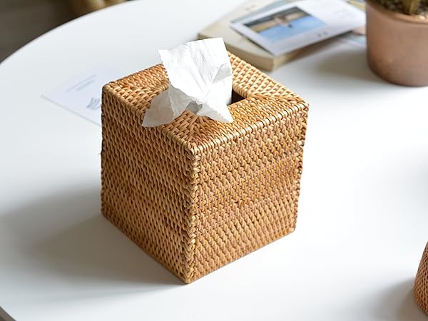rattan tissue box
