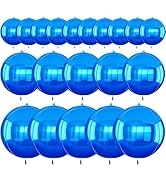 TONIFUL 16Pcs Large Navy Blue 4D Giant Round Foil Balloon 4D Mirror Metallic Mylar Sephere Balloo...