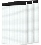 Zaviko Grid Paper Pads 8.5 x 11, 3 Pack, 4x4 Blue Quad Graph Paper Pads 8.5 x 11, White Quadrille...