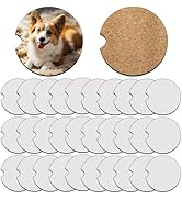 Sublimation Car Coaster Blanks Bulk with Cork Back MDF Sublimation Coasters Blank Cork Back for C...