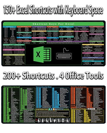 excel cheat sheet desk pad