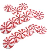 50 Pcs Red White Resin Christmas Xmas Sewing Round Buttons Craft Decorative for Clothing Arts
