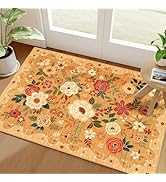 DUKINO 2x3 Rugs for Entryway, Floral Indoor Washable Door Mat, Non Slip Boho Small Rug for Kitche...