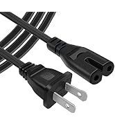 AC 2 Prong C8 Power Cord 6ft, Standard 2-Slot Wall Power Cable Replacement Compatible with Apple ...