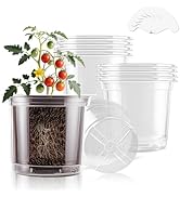 SupKing 5 Inch Clear Plant Nursery Pots Durable Plastic Seed Starter 8 Packs Large Orchid Flower ...