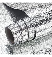 197"x16" Silver Contact Paper Metallic Look kitchen Backsplash Peel and Stick Wallpaper Oil Proof...