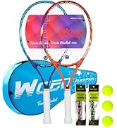 19" 23" 25" Kids Tennis Racket Junior/Youth Tennis Racquet with Tennis Ball Carry Bag Overgrips V...