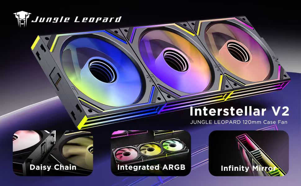 PC Fan JM-V2 120 Infinity Mirror Module Daisy-Chain ARGB Fan