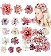 Ahoney 12 Pieces Bohemian Flowers Hair Clips for Women Girls, Hawaiian Artificial Multiple Flower...